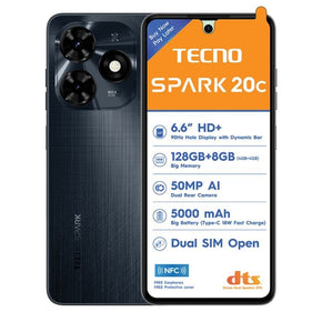 Tecno Smart Phones Tecno Spark 20C 4G Dual Sim 128GB - Black (7740540289113)