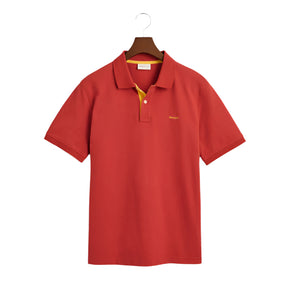 Gant Regular Contrast Piqué Golfer Iron Red (7928377475161)