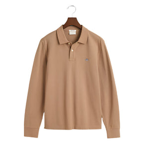 Gant Long Sleeve Shield Pique Rugger Khaki (7927990288473)