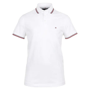 Tommy Hilfiger Golf T Shirt Tommy Hilfiger 1985 RWB Tipped Slim Polo Shirt White