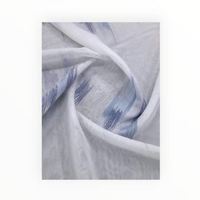 Turkish SHEER VOILE Blue Verdi Fancy Voile 20685 Collection 300 cm