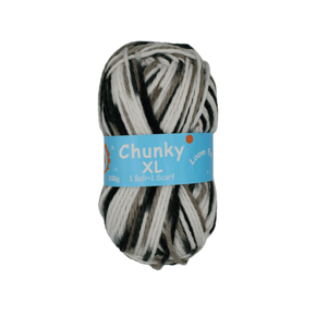 WOOL HABBY Black/Grey/White Chunky XL Wool Multi 200 g (7768352817241)