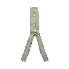 YKK ZIPS Habby YKK Metal Gold C?END Zip Grey 15CM (7813688950873)