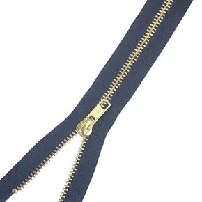 YKK ZIPS HABBY Ykk Metal Gold Close End 25cm Zip Black (7724102254681)