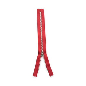 YKK ZIPS Habby YKK Metal Silver Zip DK Red (7815770308697)