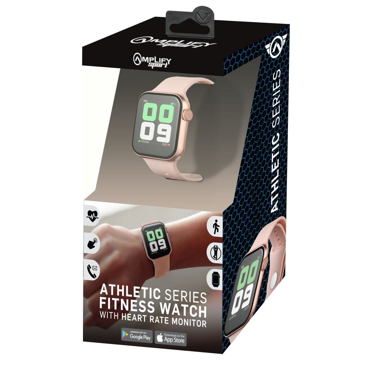 Amplify Fitness Smart Watch with Heart Rate Monitor Athletic