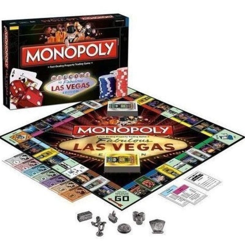 Monopoly Las Vegas Edition Board Game Pewter Showgirl Slots Poker 2000